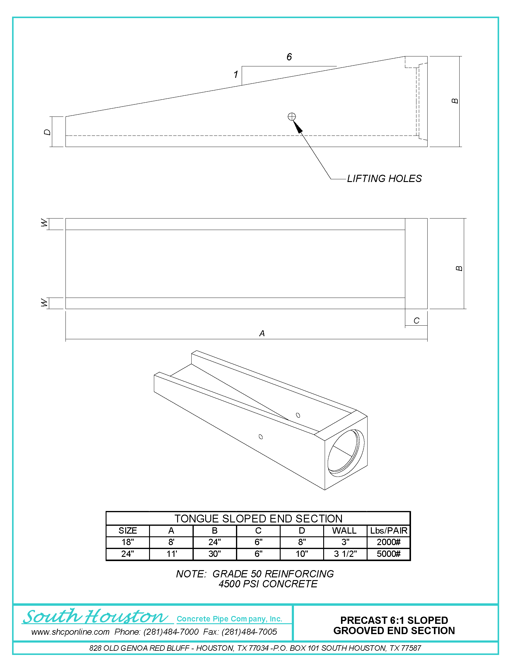 Precast 6:1 Sloped Grooved End Section