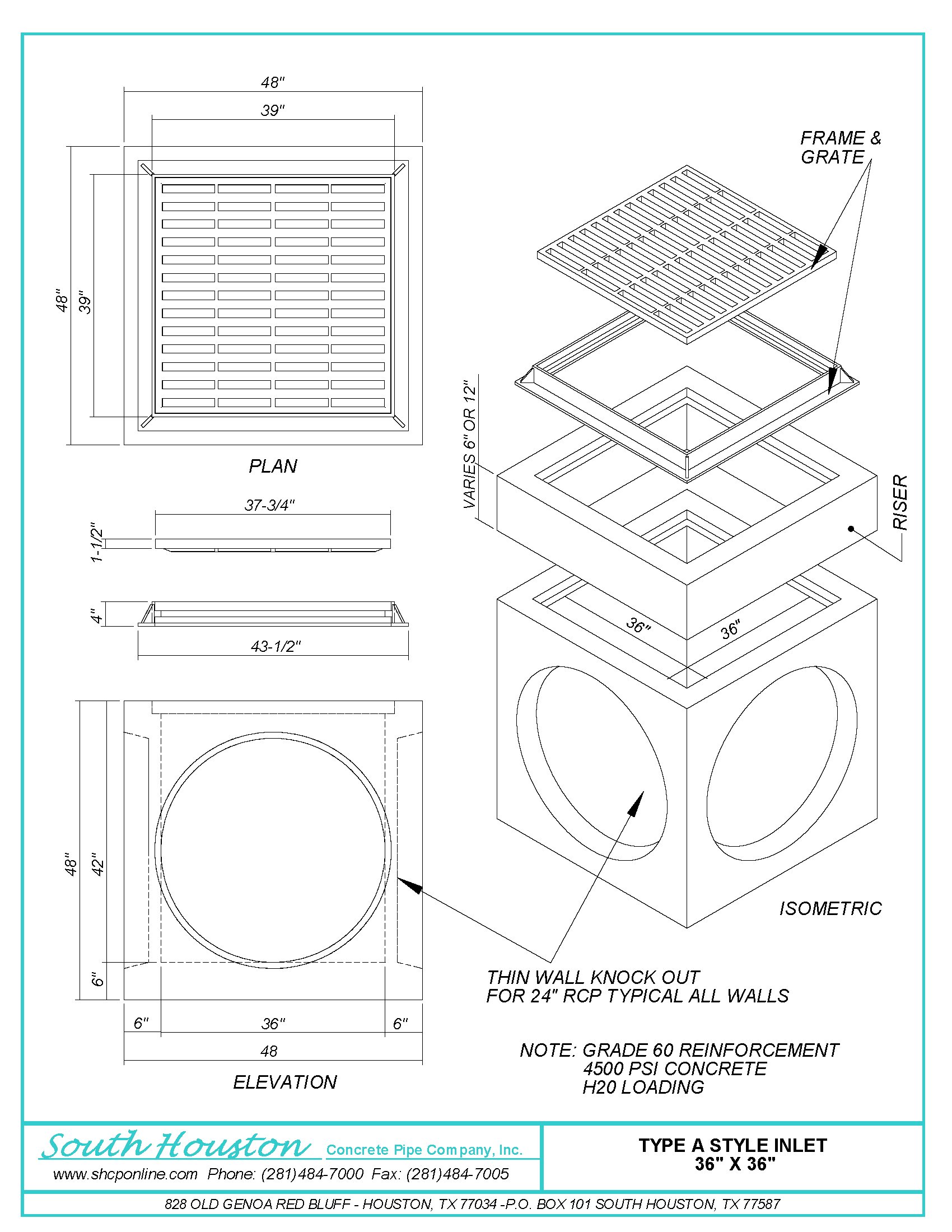 Type "A" Style Inlet