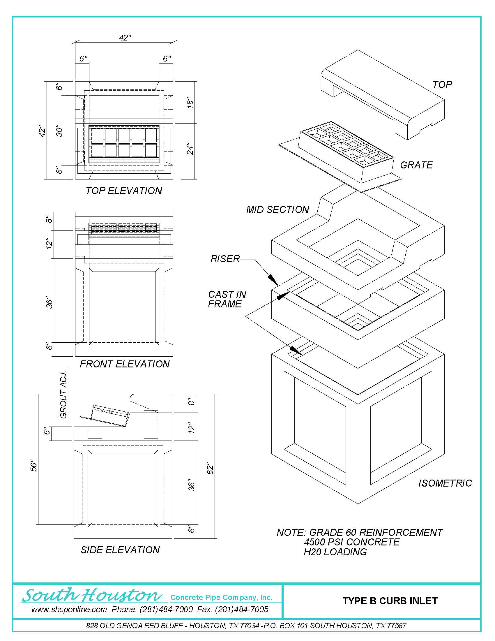 Type "B" Curb Inlet