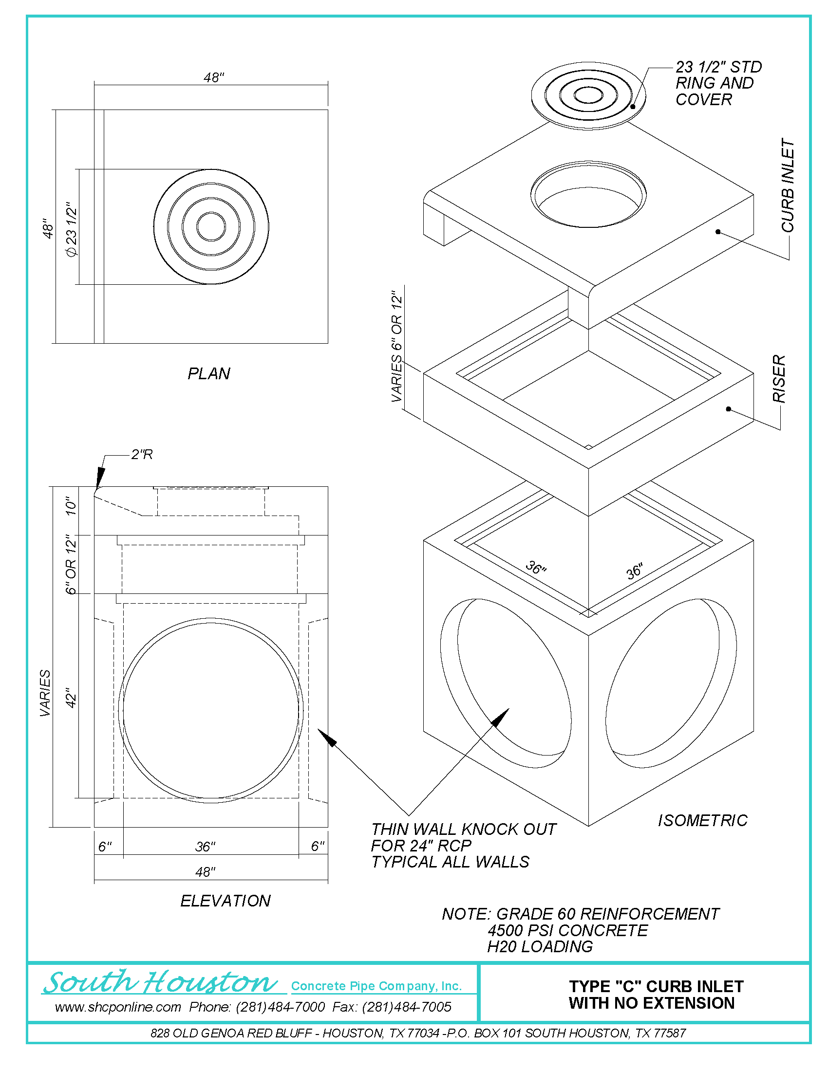 Type "C" Curb Inlet w/ No Extension