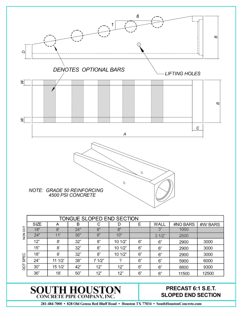 South Houston Precast 6:1 Sloped End Section