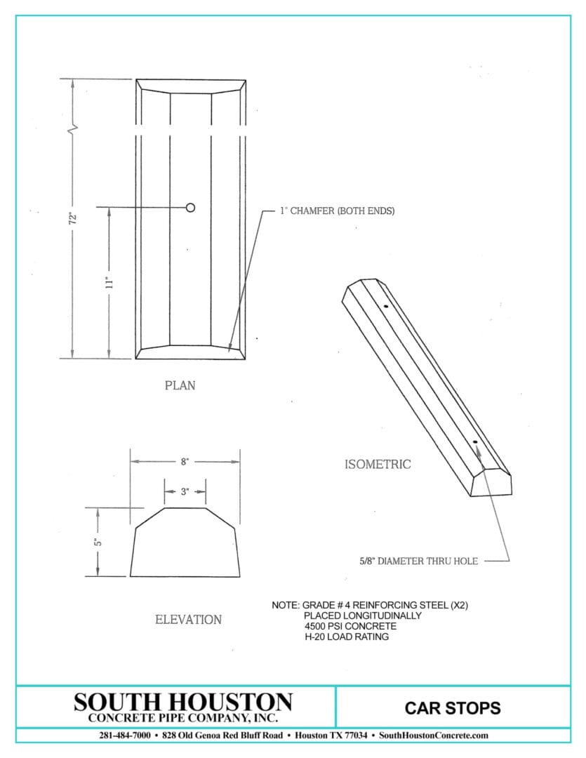 Car Stops Wheel Stop from South Houston Concrete Pipe Company